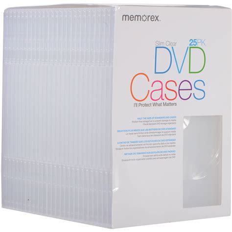 Memorex Dvd Slim Cases Clear 25 Pack 01985 Bandh Photo Video