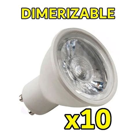 Luz Desing Pack X10 Lampara Dicroica Led 7w Dimerizable Gu10 Luz Desing