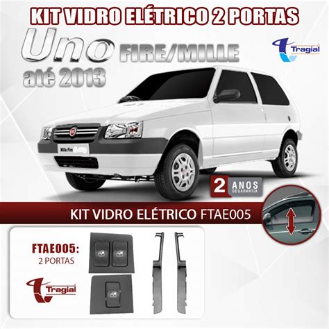 Kit Vidro Elétrico Sistema Antiesmagamento Fiat Uno 1985 2013 2