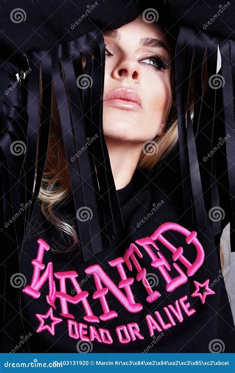 Portrait Of A Beautiful Woman With Long Blonde Hair Stock Photo Image Of Perfect Face 103131920