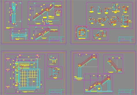 Metal Stair Details Autocad Drawing