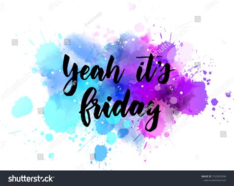 Yeah Friday Handwritten Modern Calligraphy Handlettering Stock Vector