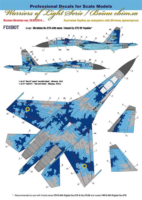 172 Ukrainian Sukhoi Su 27s Décals Avions Au 172