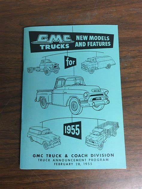 Manuals 1955 Gmc Truck New Models Features Specs And Data Book 60 Pag