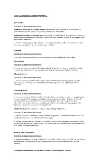 Enmienda Plan Regulador Comuna De Antofagasta Explicada Pdf