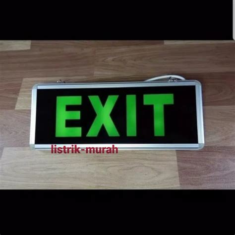 Jual Lampu Exit Led Kaca Lampu Darurat Emergency 2 Sisi Hijau Jakarta