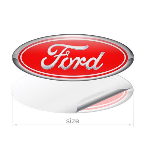 Ford Emblem Silicone Sticker Classic 3D Red | Domed Emblems | Stickers ...