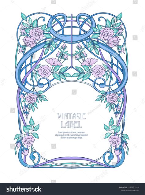 Frame Border Art Nouveau Style Isolated Stock Vector (Royalty Free ...