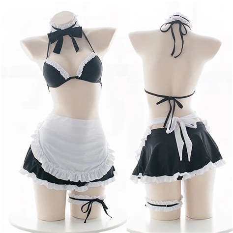 Fantasia Feminina Anime Empregada Lingerie Japonesa Uniforme Escolar