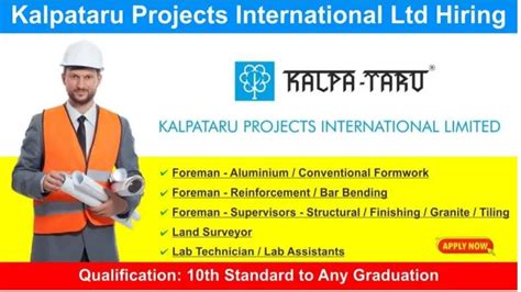 Kalpataru Projects International Ltd Walk In Interview June 2024