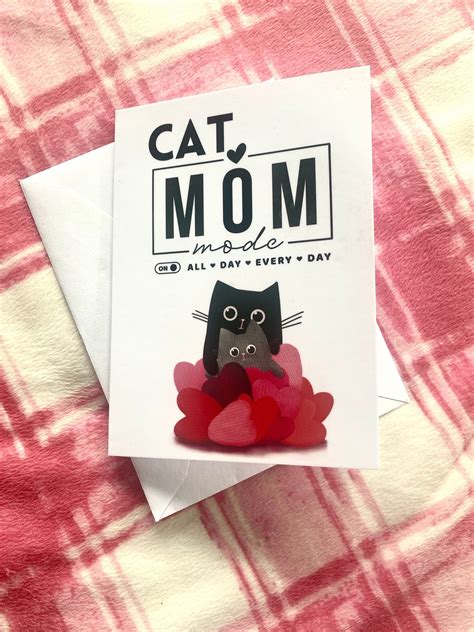 Cat Mom Mode All Day Every Day Card Mother S Day Card Cat Mother S