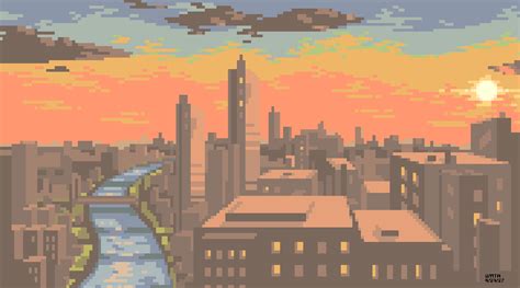 city skyline : r/PixelArt