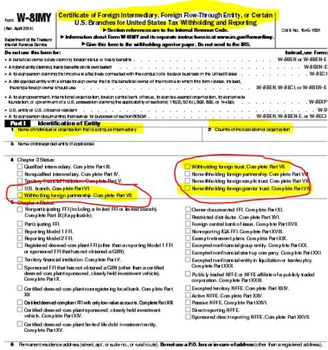 Part Ii Irs Form W Imy Fatca Driven More On The W And W