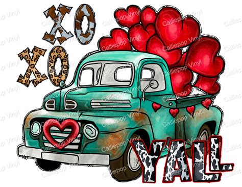 Xoxo Yall Blue Valentine Transfer Print