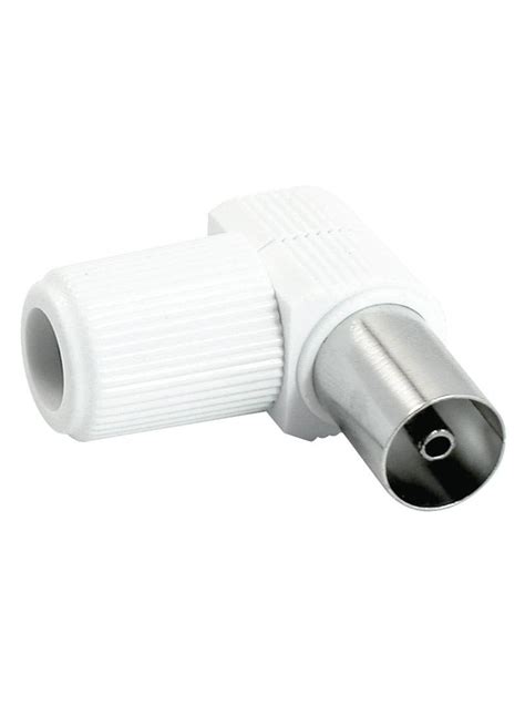 CONECTOR ANTENA TV HEMBRA ACODADO BLANCO Conectores RF