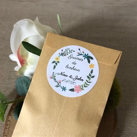 Graines Semer Sachets Kraft Par Mariage Bapt Me Ou Etsy France