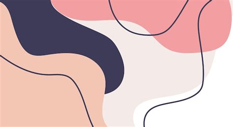 Premium Vector Fashion Stylish With Organic Abstract Shapes And Line In Nude Pastel Colors