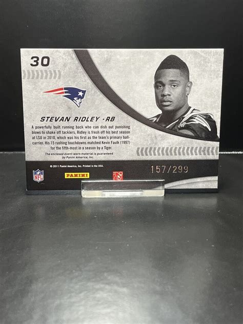 Stevan Ridley Donruss Elite New Breed Jersey Game Worn