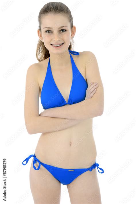 Teenager In Blauem Bikini Stock Photo Adobe Stock