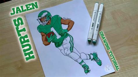 How To Draw Nfl Football Player Jalen Hurts Jalen Hurts From