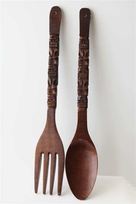 Big Wooden Fork And Spoon Wall Decor | Shelly Lighting