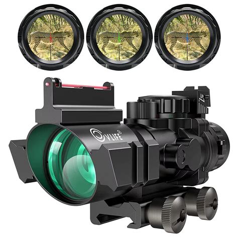 CVLIFE 4x32 Rifle Scope Red Green Blue Illuminated Reticle W Fiber