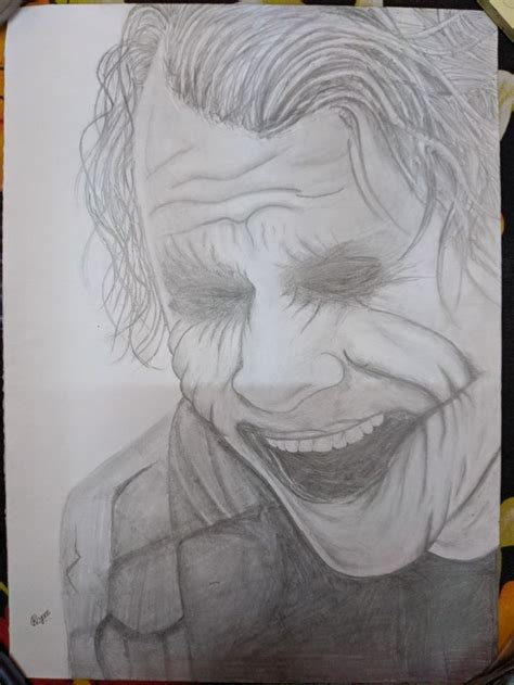 Heath ledger (JOKER) Sketch Laughing | Sketches, Joker sketch, Heath ledger joker