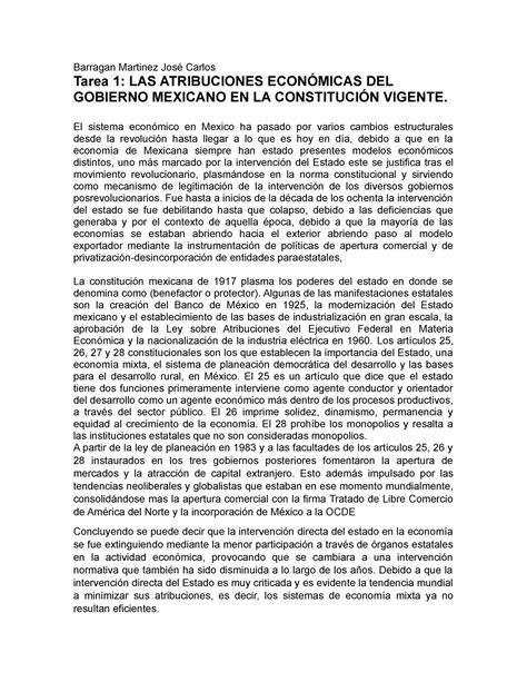 Las Atribuciones Econ Micas Del Gobierno Mexicano En La Constituci N