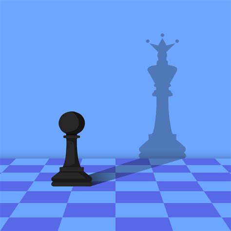 Chess Pawn With Shadow Of A King Chess 4742414 Vector Art At Vecteezy