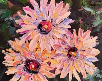 Daisy Painting Floral Original Art Impasto Oil Painting Roses D Canvas