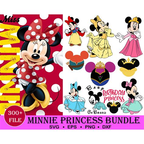 300 Minnie Princess Svg Minnie Svg Mickey Mouse Svg Minni Inspire