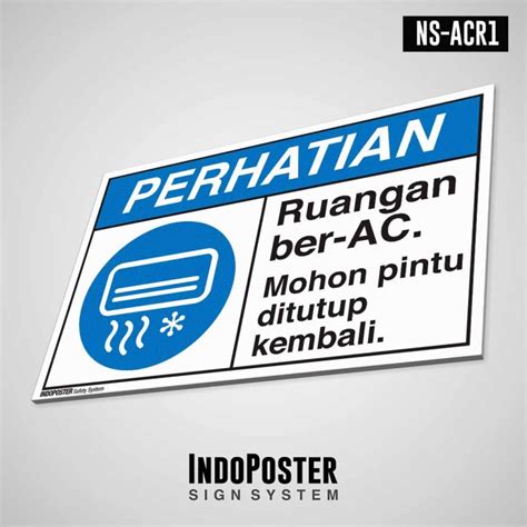 Jual Safety Sign K Pvc Ansi Ruangan Ber Ac Mohon Pintu Ditutup M