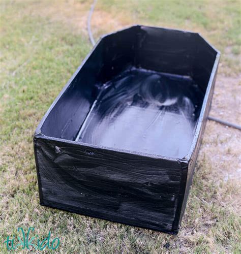 Styrofoam Coffin Tutorial for Halloween (or GISHWHES) | Tikkido.com