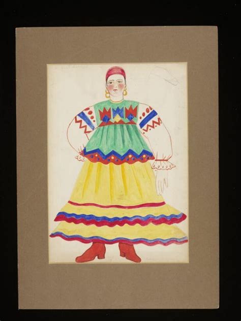 Russian peasant woman in yellow skirt and green top. Costume design for ...