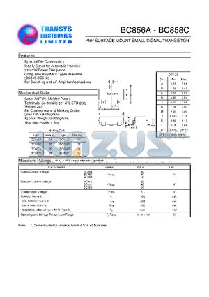 Bc C Datasheet Pnp Surface Mount Small Signal Transistor Bc C