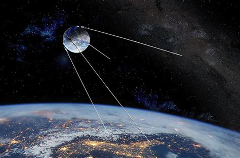 Sputnik 1 Satellite Digital Art by Erik Simonsen - Pixels