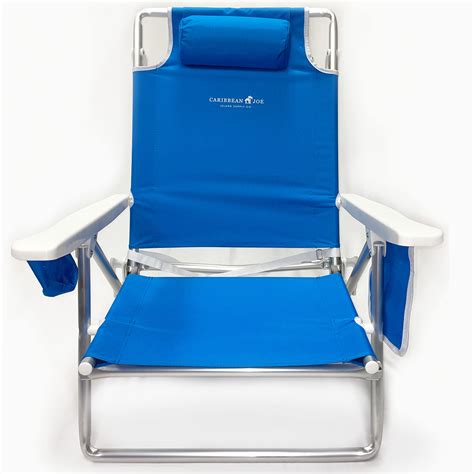 Caribbean Joe Folding Beach Chair 5 Position Lightweight Portable