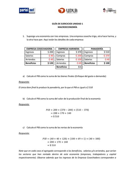 Gu A De Ejercicios Unidad Macroeconom A Suponga