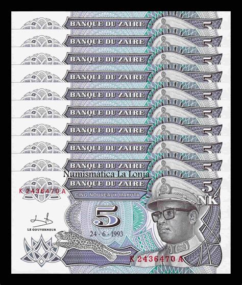 Zaire Lote Billetes Nuevos Makuta Pick Sc Unc