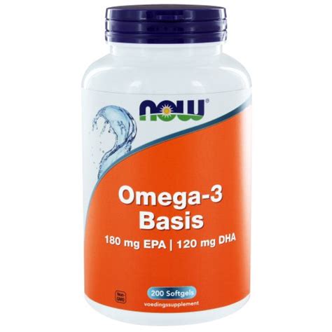 Omega 3 Basis 180 Mg Epa 120 Mg Dha Now Foods 200 Softgels Kopen