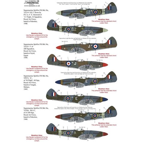 Decals Supermarine Spitfire F Mk Xviii Collection