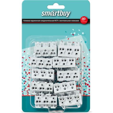 Клемма пружинная соединительная Smartbuy КСП3-L+N, 16A, с монтажными ...