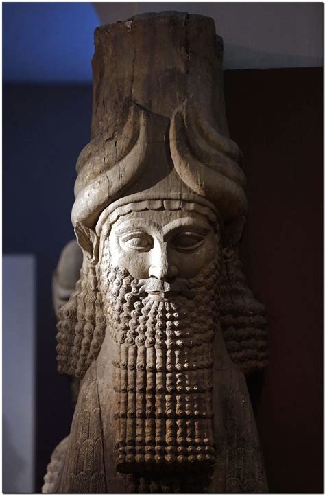 The Human Head Of An Assyrian Human Headed Winged Bull Is Seen