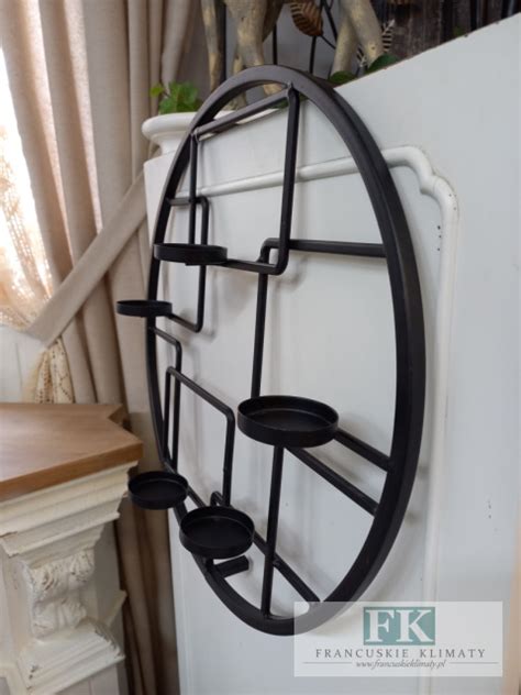 FKsklep ŚWIECZNIK ŚCIENNY KUTY METAL 40 CM LOFT VINTAGE