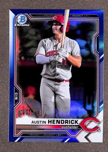 2021 Bowman Draft Chrome Blue Refractor BDC 138 Austin Hendrick 150