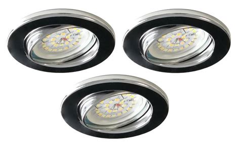 Trango Led Einbauleuchte 3er Set 6729 038m36k Led Einbaustrahler Chrom