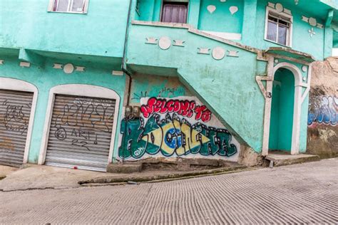 Street Art in Urban Backstreet in Rocinha Favela in Rio De Janeiro ...