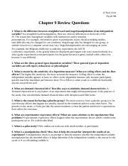 Chapter 9 Review Questions Odt O Neil Evin Psych 9B Chapter 9 Review