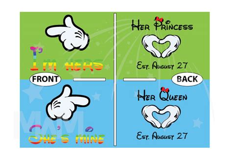 Lgbt Lesbian Matching Shirts Im Hers Shes Mine Rainbow Colored Mickey Pointing Her Princess