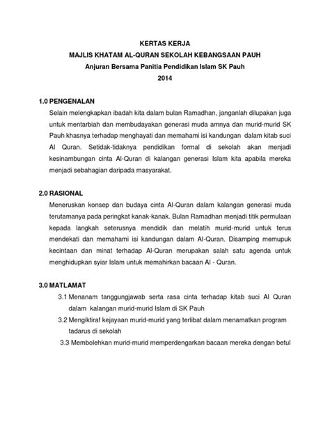 Pdf Kertas Kerja Khatam Al Quran Dokumen Tips